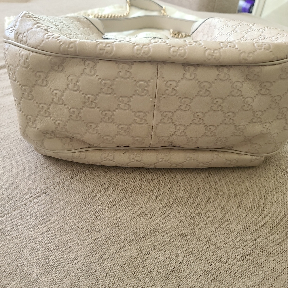 GUCCI Emily Guccissima Hobo Bag in Bone White AUTHENTIC/VERIFIED - Picture 12 of 14